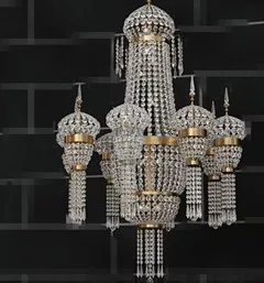 Crystal Curtain Chandelier 3d model
