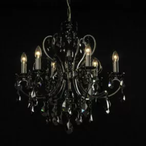 European Style Golden Crystal Chandelier 3d model