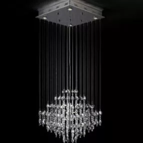 European Style Line Curtain Crystal Chandelier 3d model