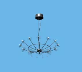 Modern Simple Iron Basket Chandelier 3d model