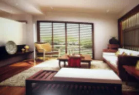 Wooden Retro Living Room 3d model