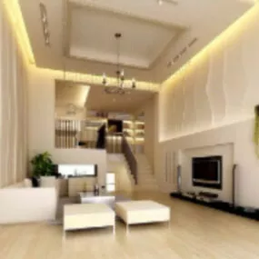 Apartment Living Room Scene 3d model