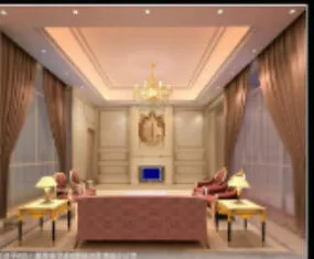 Retro Wind Living Room Interior Scene 3d model