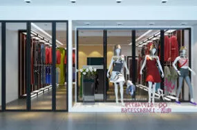 Women Clothing Store Interior Scene 3d model