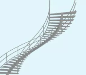 Curved Staircases Interior Scene 3d model