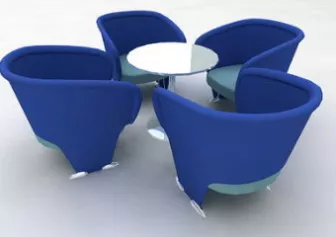 Company Meeting Table Set Furniture 3d model Company Meeting Table Set Furniture 3d model
