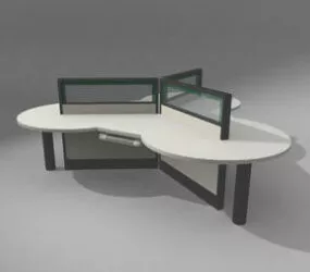 Modern Office Work Desk 3d model