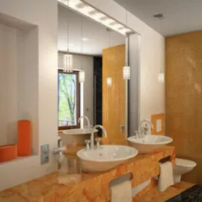 Fashion Bathroom Interior Scene 3d model