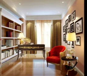 Modern Interior Design Study Room 3d model