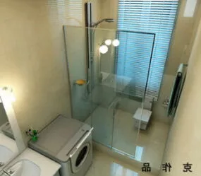 Modern Exquisite Bathroom Scene 3d model