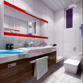 Modern Bright Bathroom Design 3d model