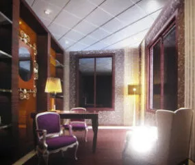 Vintage Working Room Interior 3d model