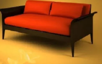 Modern Orange Sofa 3d model Modern Orange Sofa 3d model