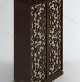Retro Decoration Textured Wardrobe 3d model