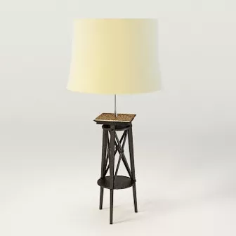 Of Modern Wooden Base Floor Lamp 3d model Of Modern Wooden Base Floor Lamp 3d model