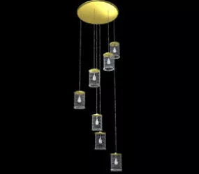 Delicate Wind Chimes Chandeliers 3d model