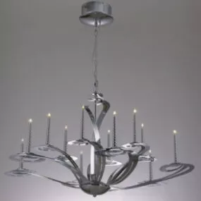 European Classical  Of A Large Wrought Iron Chandelier 3d model
