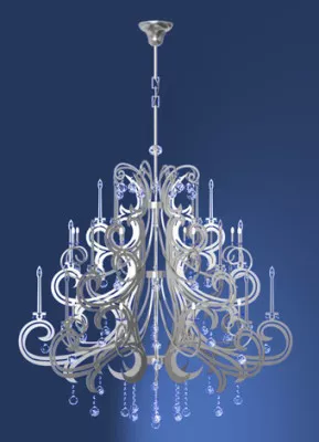 Of Modern European Crystal Relief Chandeliers 3d model Of Modern European Crystal Relief Chandeliers 3d model