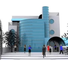 Curtain Wall Building 3d model