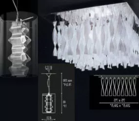 Ceiling Crystal Glass Chandelier 3d model