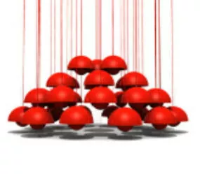 Red Curtain Chandeliers 3d model
