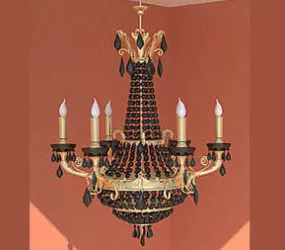 Retro Candle Chandelier 3d model