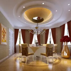 Palatial Hotel Restaurant 3d model