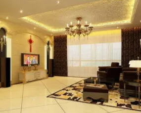 Cozy Living Room Interior Scene 3d model