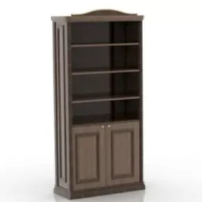 Antique Wooden Bookcase 3d model