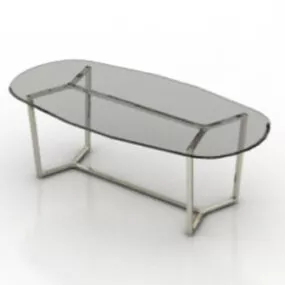 Glass Oval Table 3d model