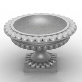 Retro Porcelain Flower Potted 3d model Retro Porcelain Flower Potted 3d model