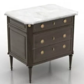 Classi Wooden Nightstand 3d model