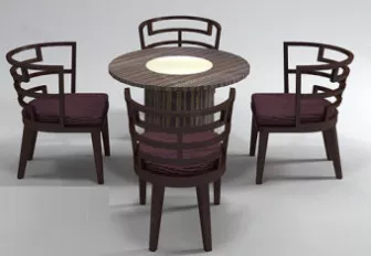 Antique Wooden Tea Table 3d model Antique Wooden Tea Table 3d model