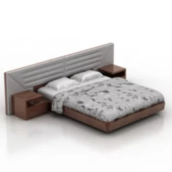Classic Double Bed 3d model Classic Double Bed 3d model