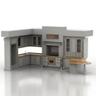 Full Kitchen Cabinet Furniture 3d model Full Kitchen Cabinet Furniture 3d model