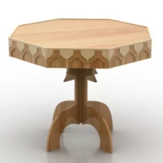 Octagonal Wooden Table 3d model Octagonal Wooden Table 3d model