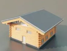 Wooden House Building 3d model