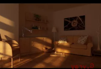 Sunset Living Room Interior Scene 3d model Sunset Living Room Interior Scene 3d model