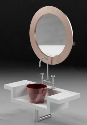 Glass Sink Polygon Shape 3d model