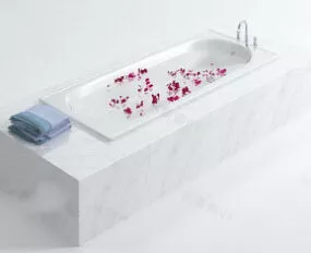 Luxury Bathtub with Flower 3d model