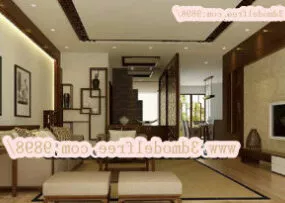 Classic Chinese Living Room 3d model