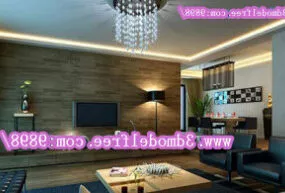 Dark Style Living Room Interior 3d model