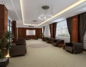 Office Design Reception Room Interior 3d model
