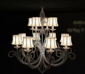 European Retro Art Chandelier 3d model