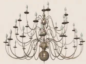 Continental Iron Metal Glass Chandelier 3d model Continental Iron Metal Glass Chandelier 3d model