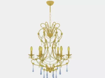 European Crystal Candle Chandelier 3d model European Crystal Candle Chandelier 3d model