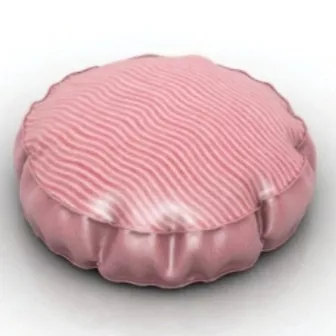 Pink Round Pillow 3d model Pink Round Pillow 3d model