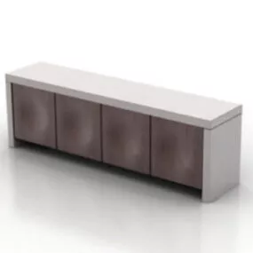 White Office Desk 3d model