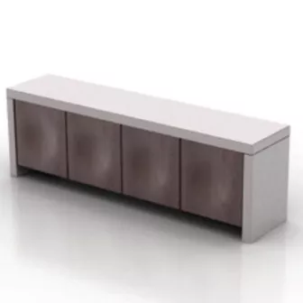 White Office Desk 3d model White Office Desk 3d model