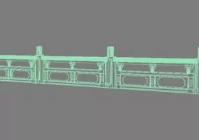 Of White Marble Railings 3d model